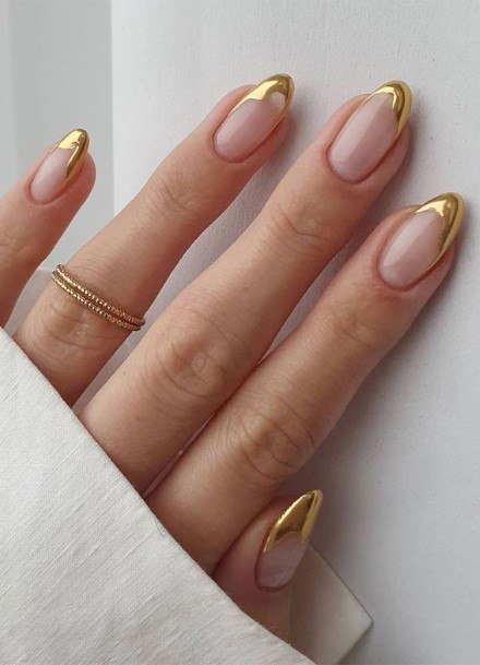 Nail Ideas Womens Metallic Gold Design