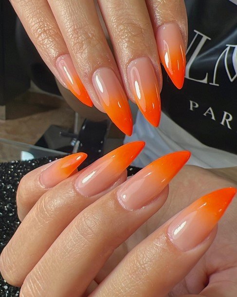 Nail Ideas Womens Orange Ombre Design