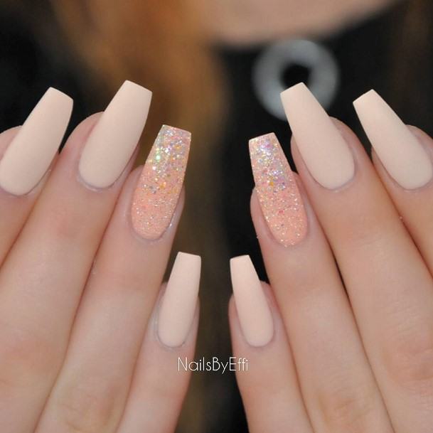 Nail Ideas Womens Peach Matte Design