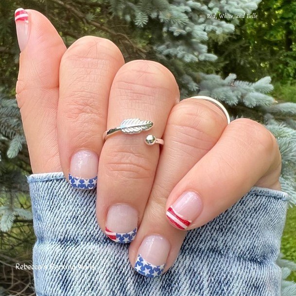 Nail Ideas Womens Red And Blue Design