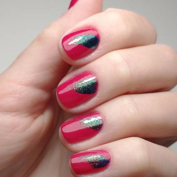 Nail Ideas Womens Red And Green Design