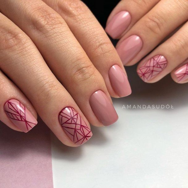 Nail Ideas Womens Red And Nude Design