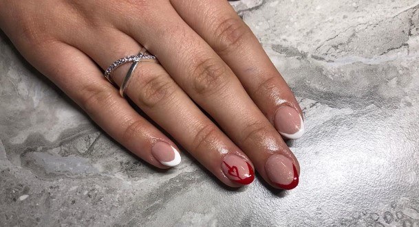 Nail Ideas Womens Red And White Design