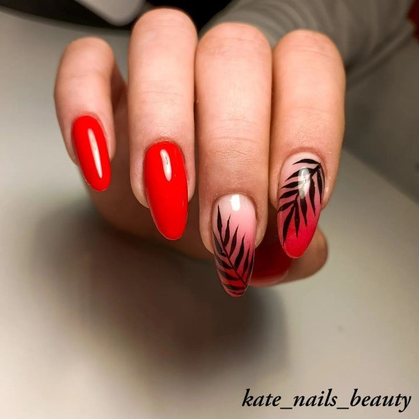 Nail Ideas Womens Red Ombre Design