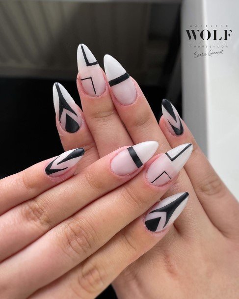 Nail Ideas Womens White Almond Shaped Design