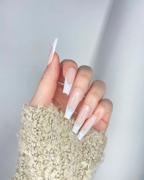 Nail Ideas Womens White And Nude Design