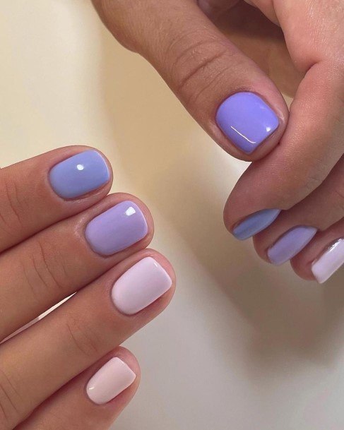 Nail Ideas Womens White And Purple Design