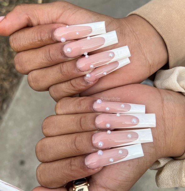 Nail Ideas Womens White French Tip Design