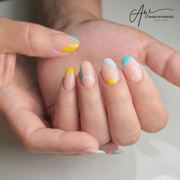 Nail Ideas Womens Yellow French Tip Design