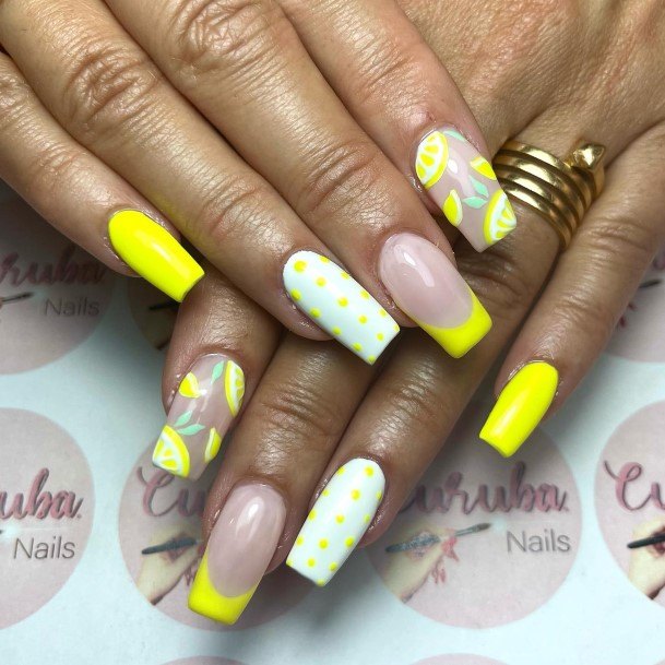 Nail Ideas Yellow Square Design For Girls