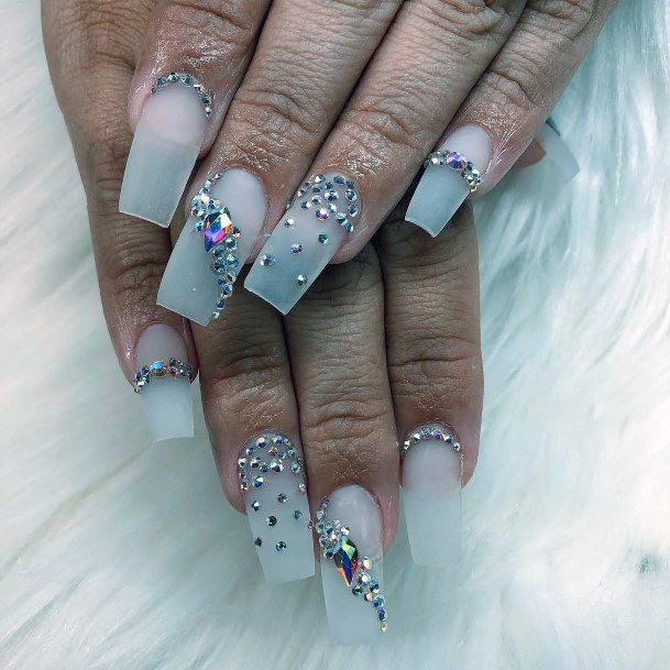 Nails Peppered With Diamonds Women