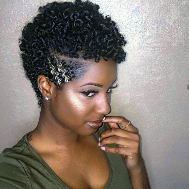 Natural Black Female With Short Hair Tightly Defined Coils Shine And Glow