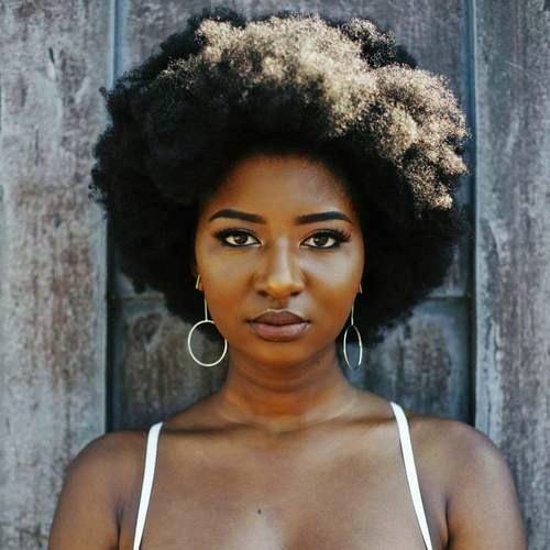 Natural Hairstyles For Black Women Rounded Medium Afro