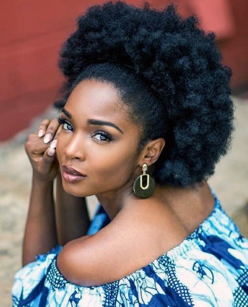 Natural Hairstyles For Black Women Sexy Front Pulled Back Large Afro