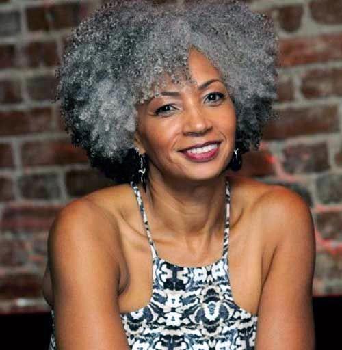 Naturally Curly Afro Medium Length Hairstyles For Women Over 50