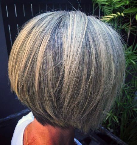 Naturally Grey Rounded Bob Hairstyles For Women Over 60