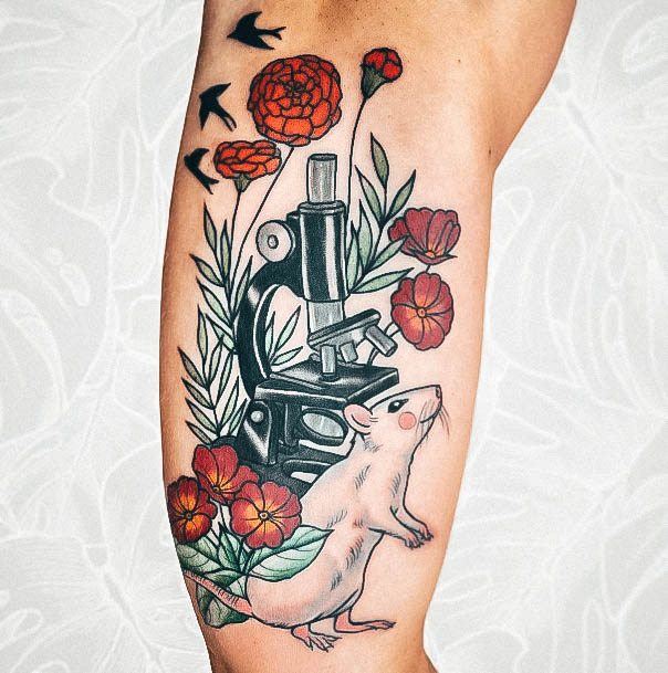 Nature Birds Mouse Lab Color Flowers Great Microscope Tattoos For Women