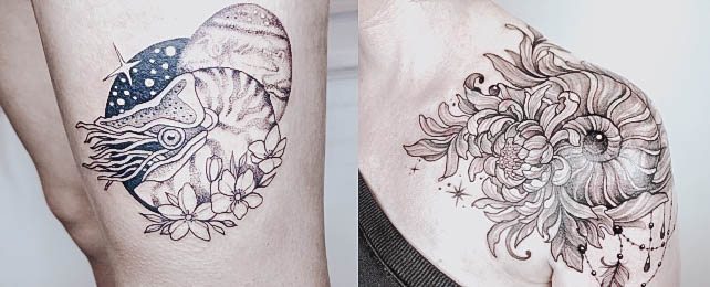 40 Shell Tattoos Make You Wonder Sea Life  Art and Design