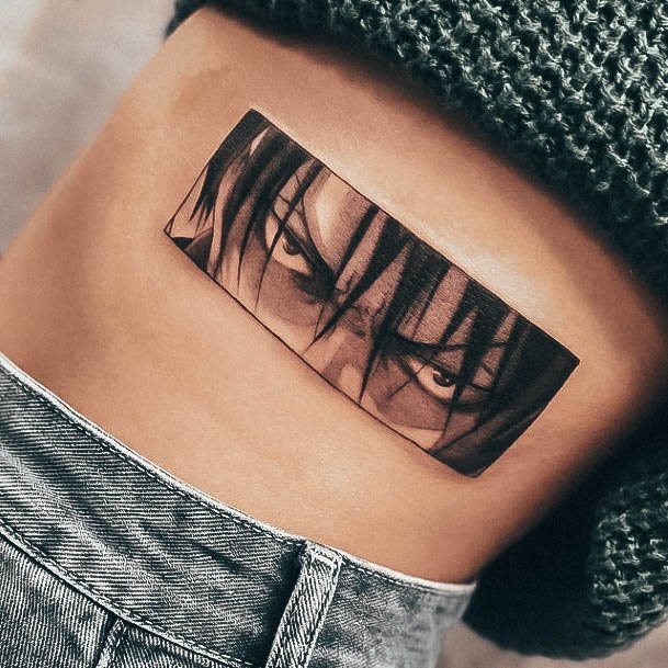 Neat Anime Tattoo On Female