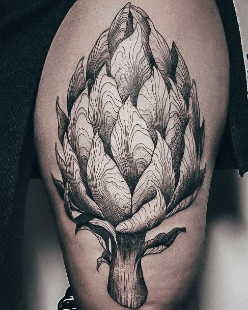 Neat Artichoke Tattoo On Female