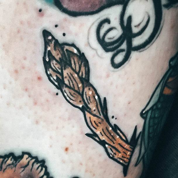 Neat Asparagus Tattoo On Female