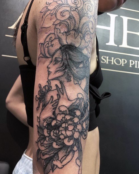 Neat Athena Tattoo On Female