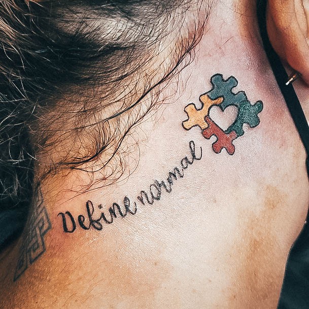 Neat Autism Tattoo On Female