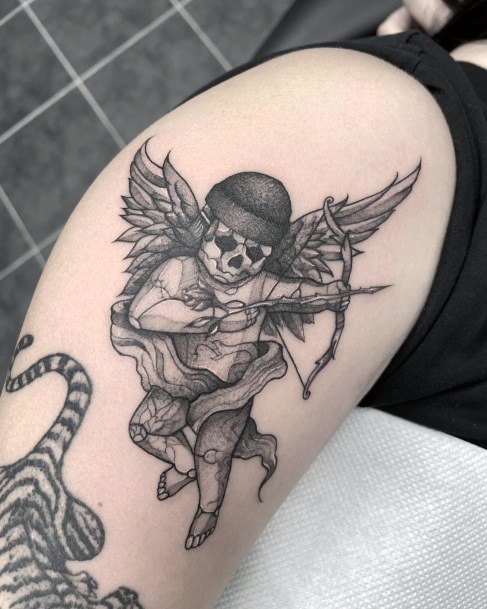 Neat Baby Angel Tattoo On Female