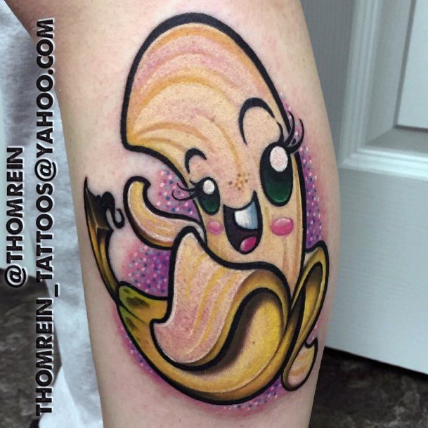 Neat Banana Tattoo On Female