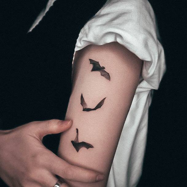 Neat Bat Tattoo On Female