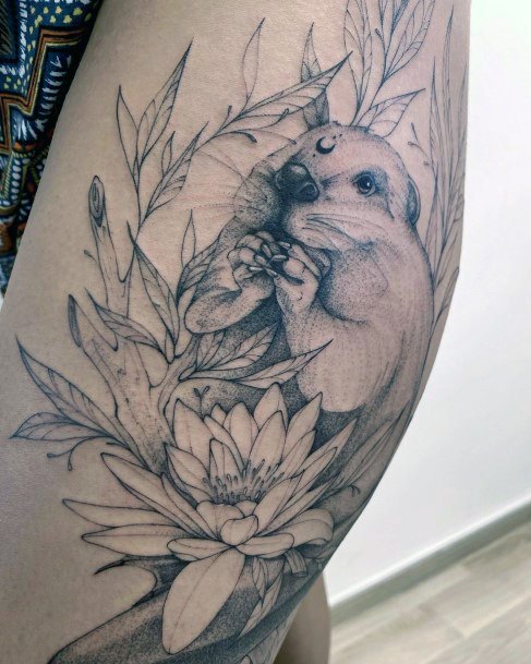 Neat Beaver Tattoo On Female