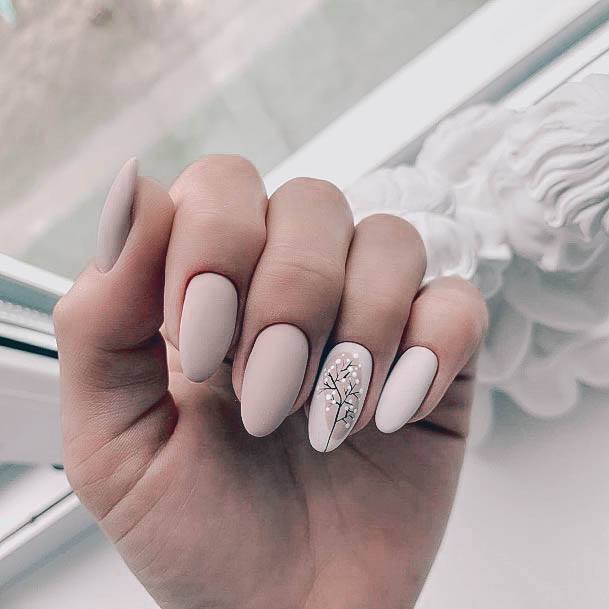 Neat Beige Nail On Female