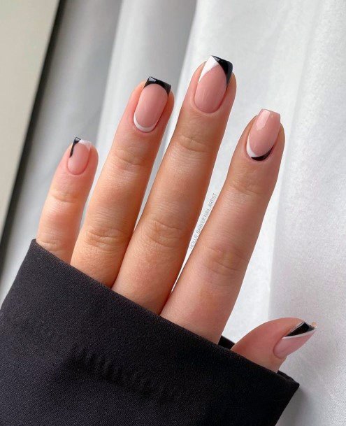 Neat Black Dress Nail On Female