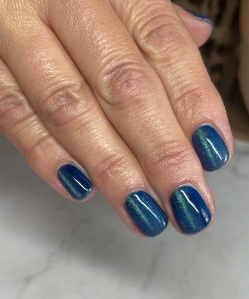 Neat Blue And Green Nail On Female