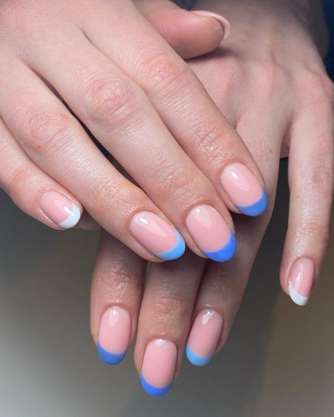 Neat Blue French Tip Nail On Female