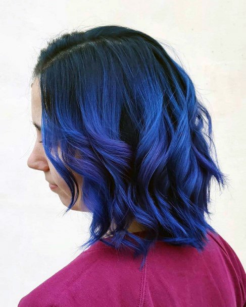 Neat Blue Hairstyles On Female