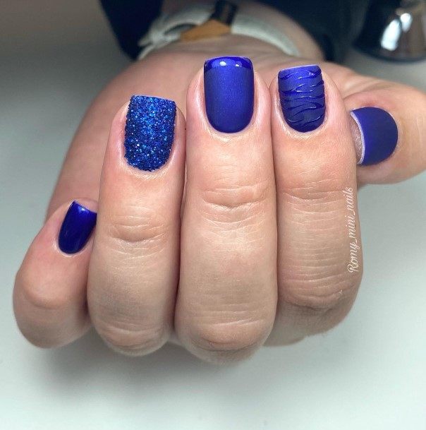 Neat Blue Summer Nail On Female