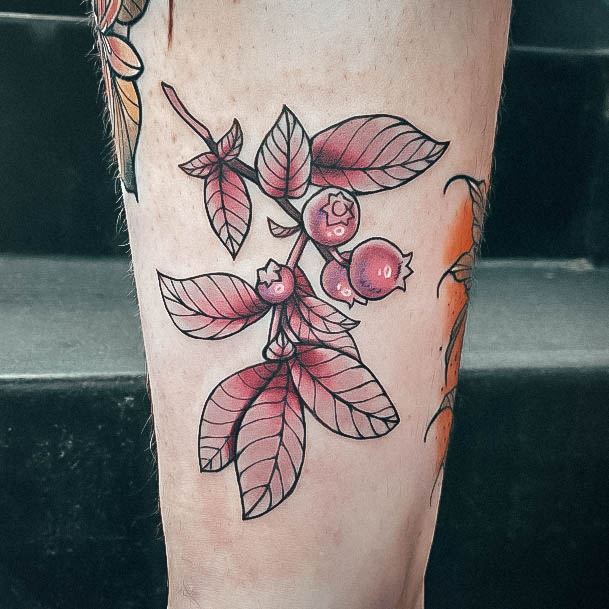 Neat Blueberry Tattoo On Female