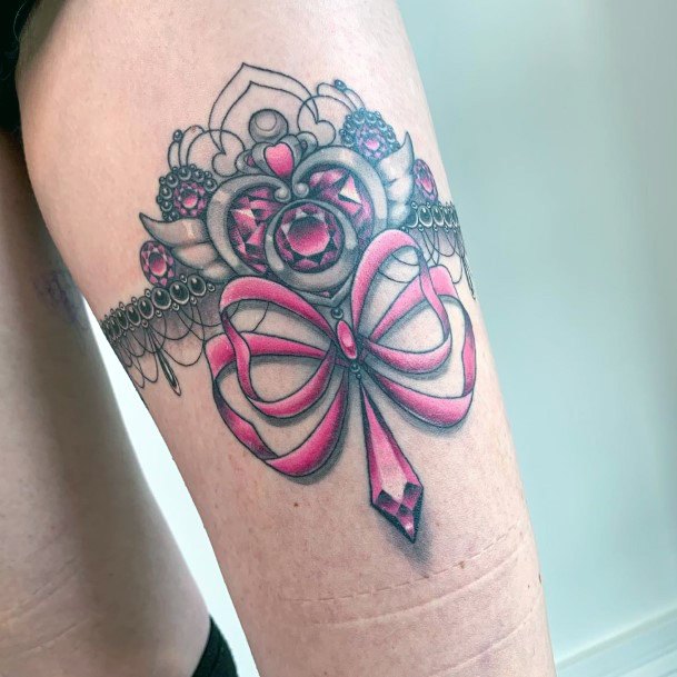 Neat Bow Tattoo On Female