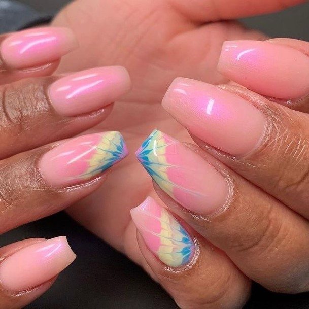 Neat Bright Ombre Nail On Female