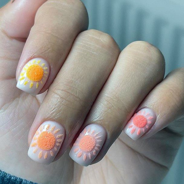 Neat Bright Summer Nail On Female