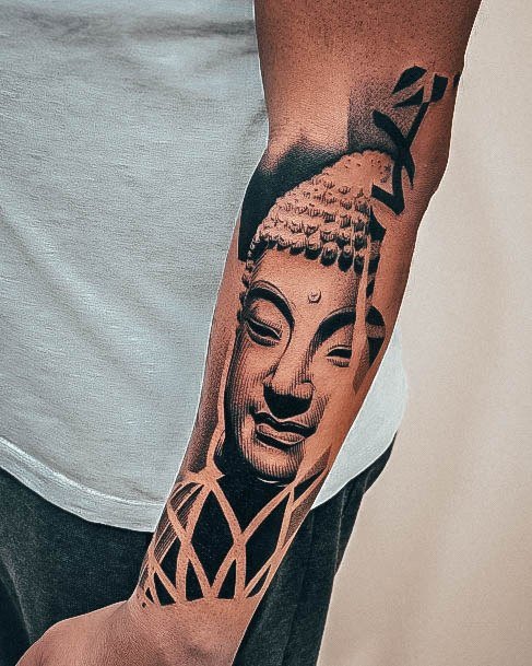 Neat Buddha Tattoo On Female