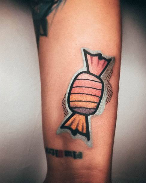 Neat Candy Tattoo On Female