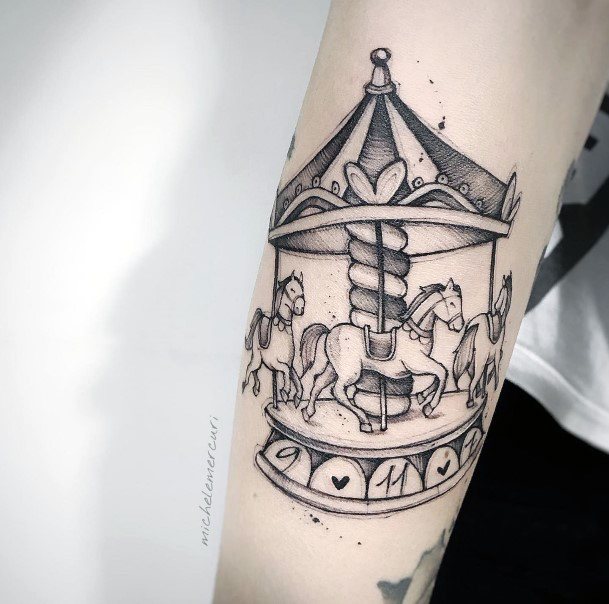 Top 100 Best Carousel Tattoos For Women Amusement Park Ideas