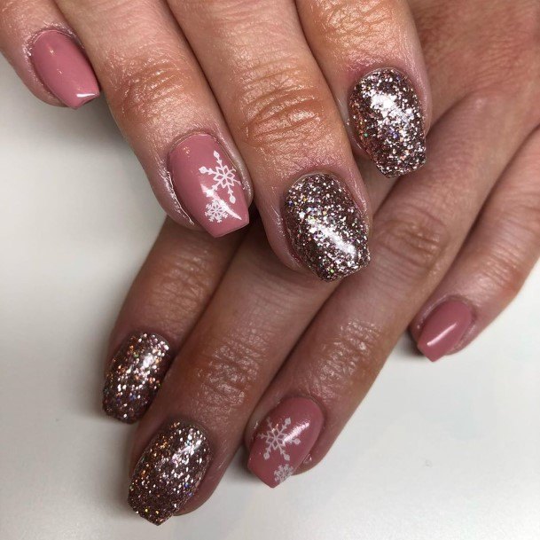 Neat Christmas Gel Nail On Female