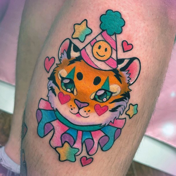 Neat Clown Tattoo On Female