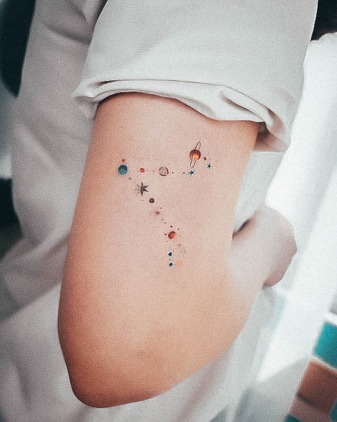 Neat Constellation Tattoo On Female