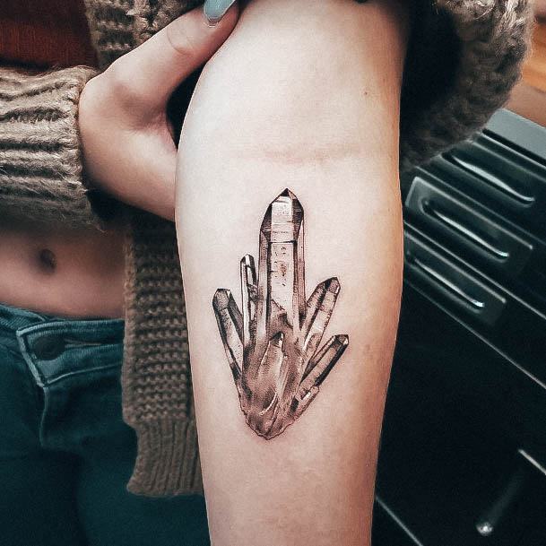 Neat Crystal Tattoo On Female