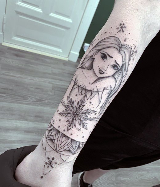 Neat Elsa Tattoo On Female