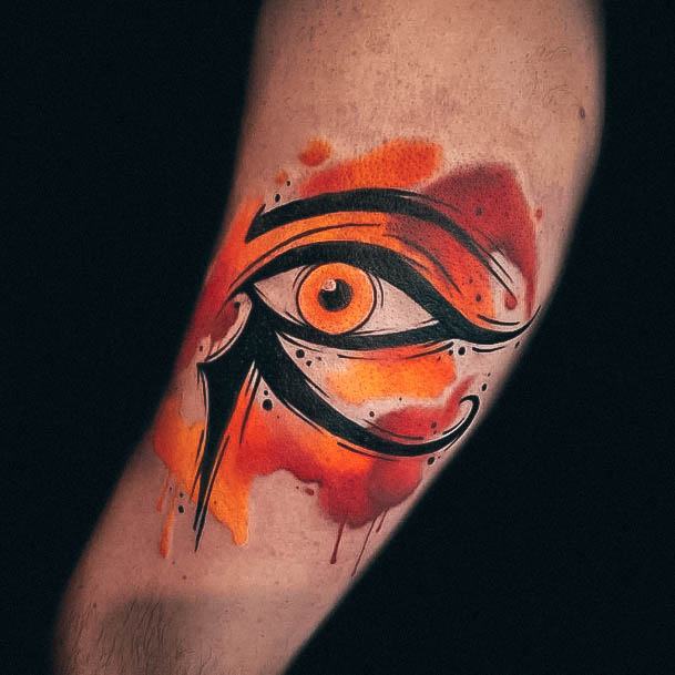 Neat Eye Of Horus Tattoo On Female